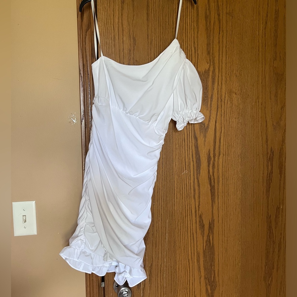 Asymmetrical White Dress